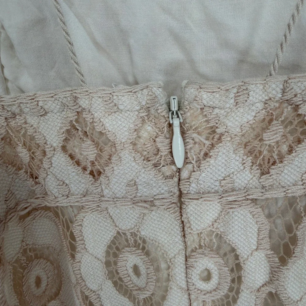 FREE PEOPLE JUST LIKE HONEY LACE DRESS SIZE 12 BOHO CHIC COTTAGECORE ROMANTIC